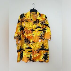 Alvish Men's Vintage Short‎ Sleeve Hawaiian Casual Button Down Shirt Size XL